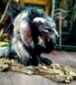 Large needlefelt fantasy werewolf sculpture 