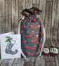 Christmas Fox Reusable Gift Bag - Drawstring Gift And Storage Bag - Image 1