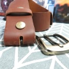 Light brown handmade 38mm leather belt fits 34-39 inch waist sold with a buckle