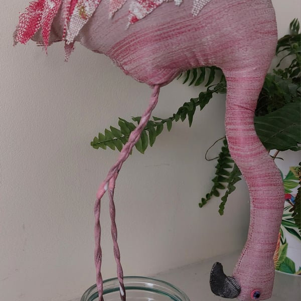 Flamingo inspired soft sculpture