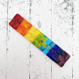 Fused Glass Rainbow Stick Hanging - Handmade Glass Suncatcher