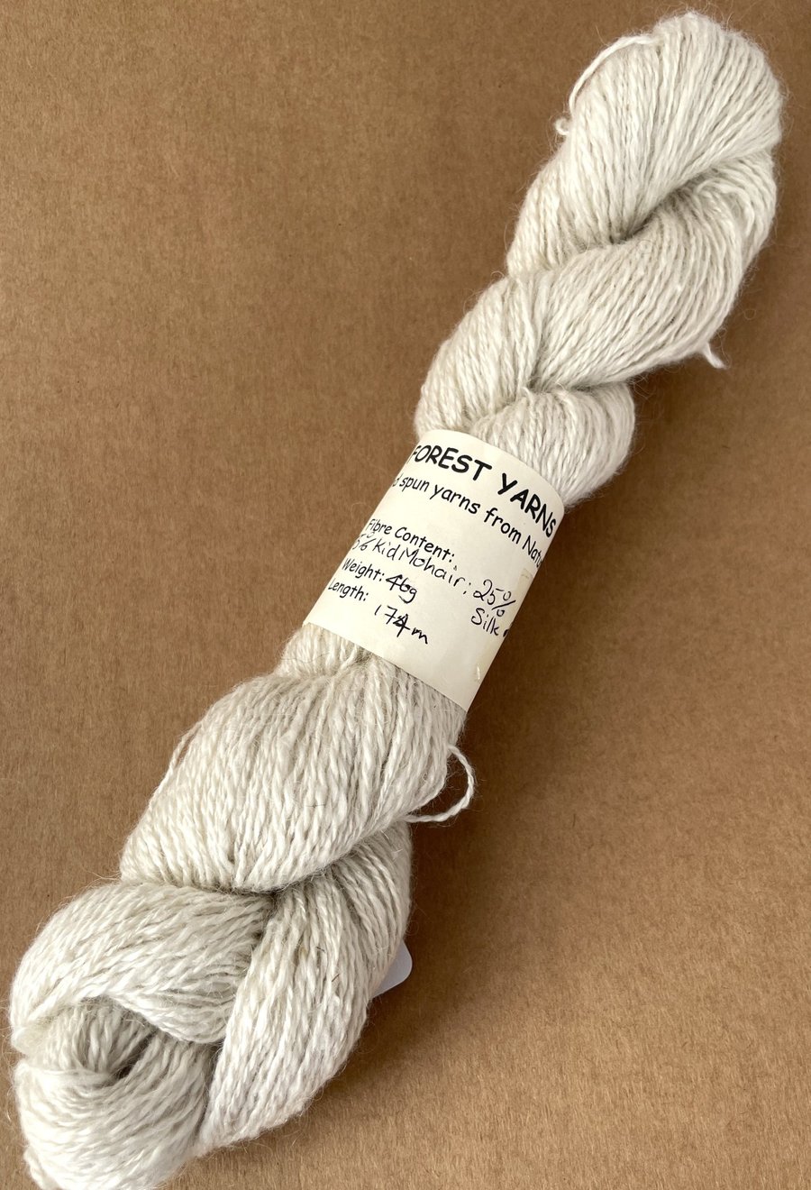 HANDSPUN KID MOHAIR & SILK, ECRU, 46g