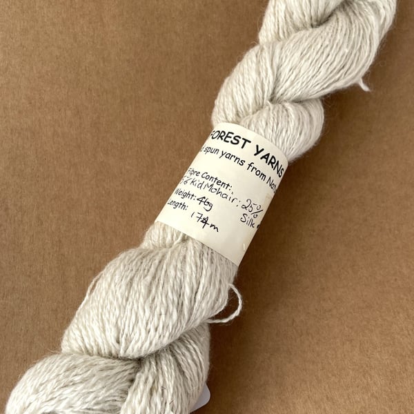 HANDSPUN KID MOHAIR & SILK, ECRU, 46g