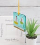 Fused Glass Sailing Boat Keepsake Card 