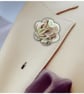 Flower Lapel Pin, Cream Flower, Wedding Buttonhole, Boutonniere  - Image 2