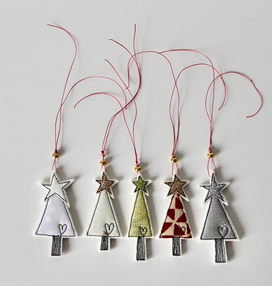 'Christmas Tree Parcel Toppers' - Pack of 5