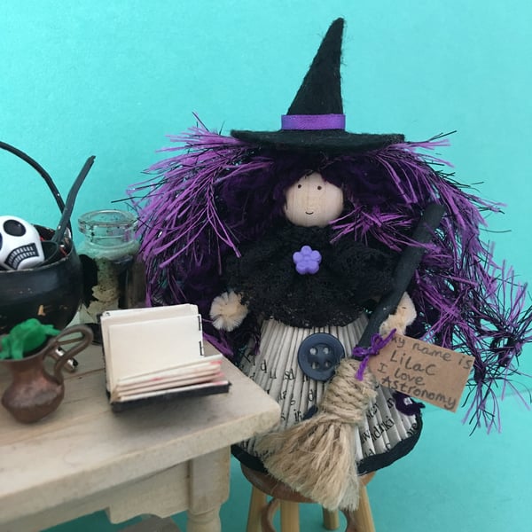 Purple Witch Doll Decoration, Witch Core, Halloween Decoration