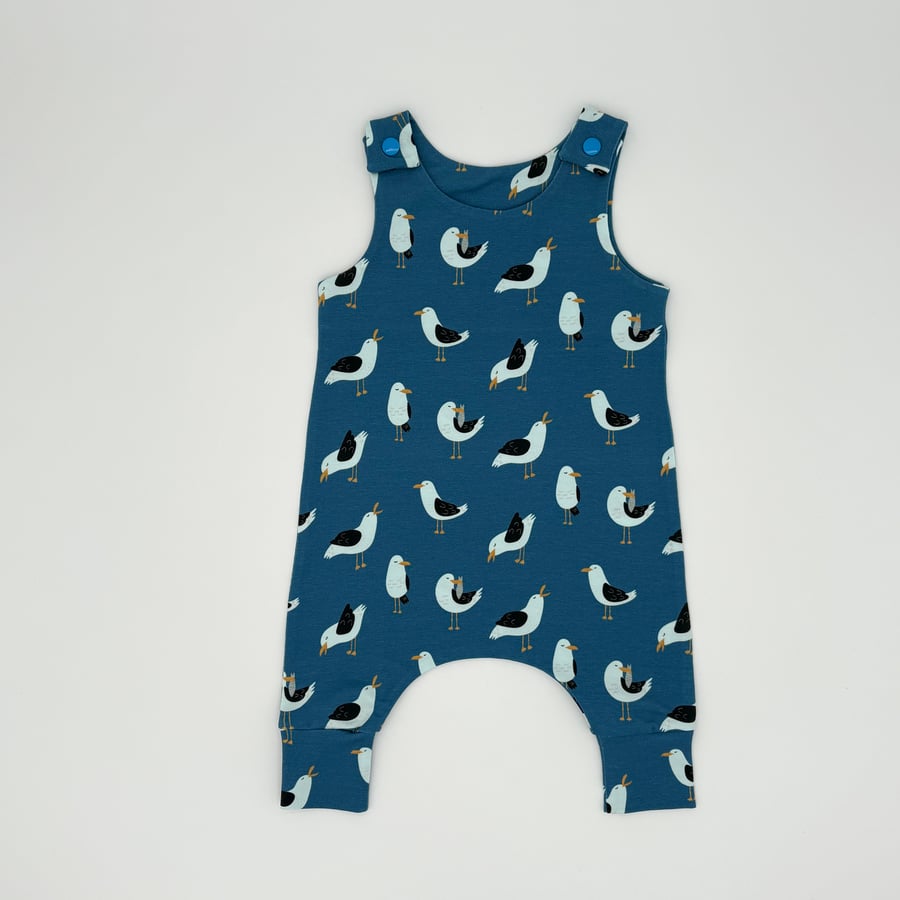 Seagull handmade baby romper, (0-3 months)