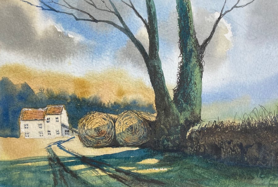 Easby farm study no 2 (Pure Original Watercolour)