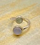 Unique Chalcedony and Prehnite Silver Ring Handmade  - Image 3
