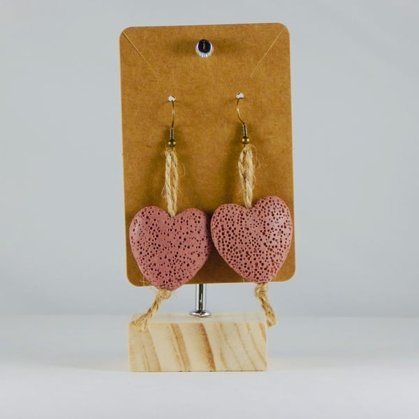 Pink heart earrings