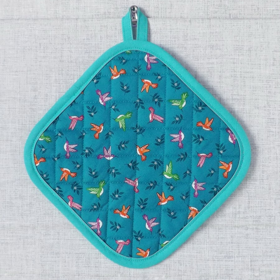 Pot holder, pan holder, quilted, birds