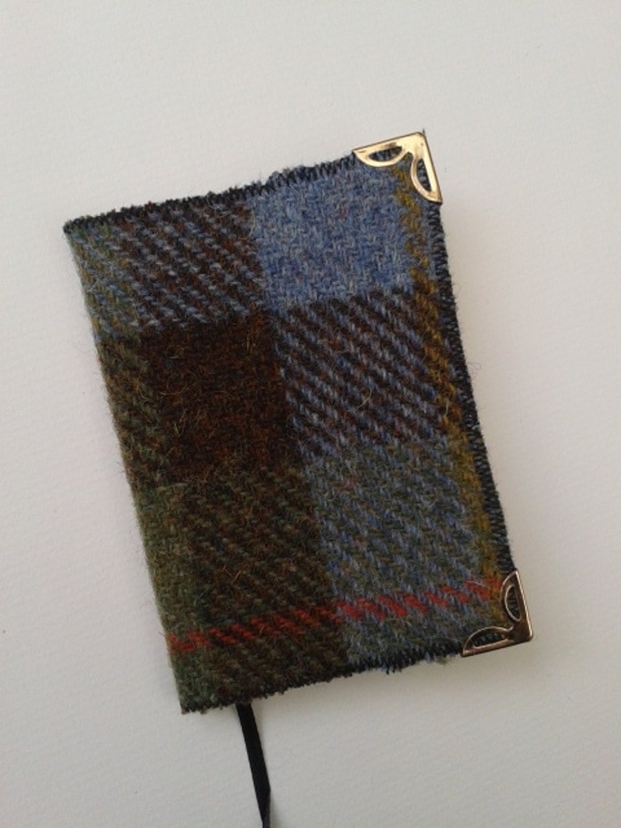 Harris tweed covered 2015 Diary - blue-green check