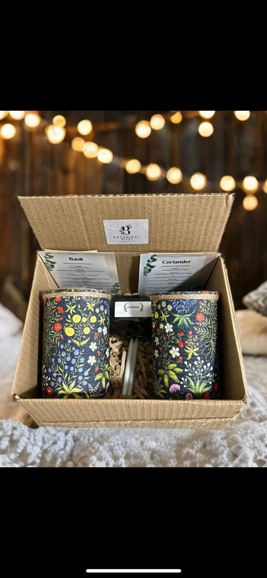 Medieval Floral Handmade Recycled Eco-Friendly Indoor Kitchen Herb Gift Set 