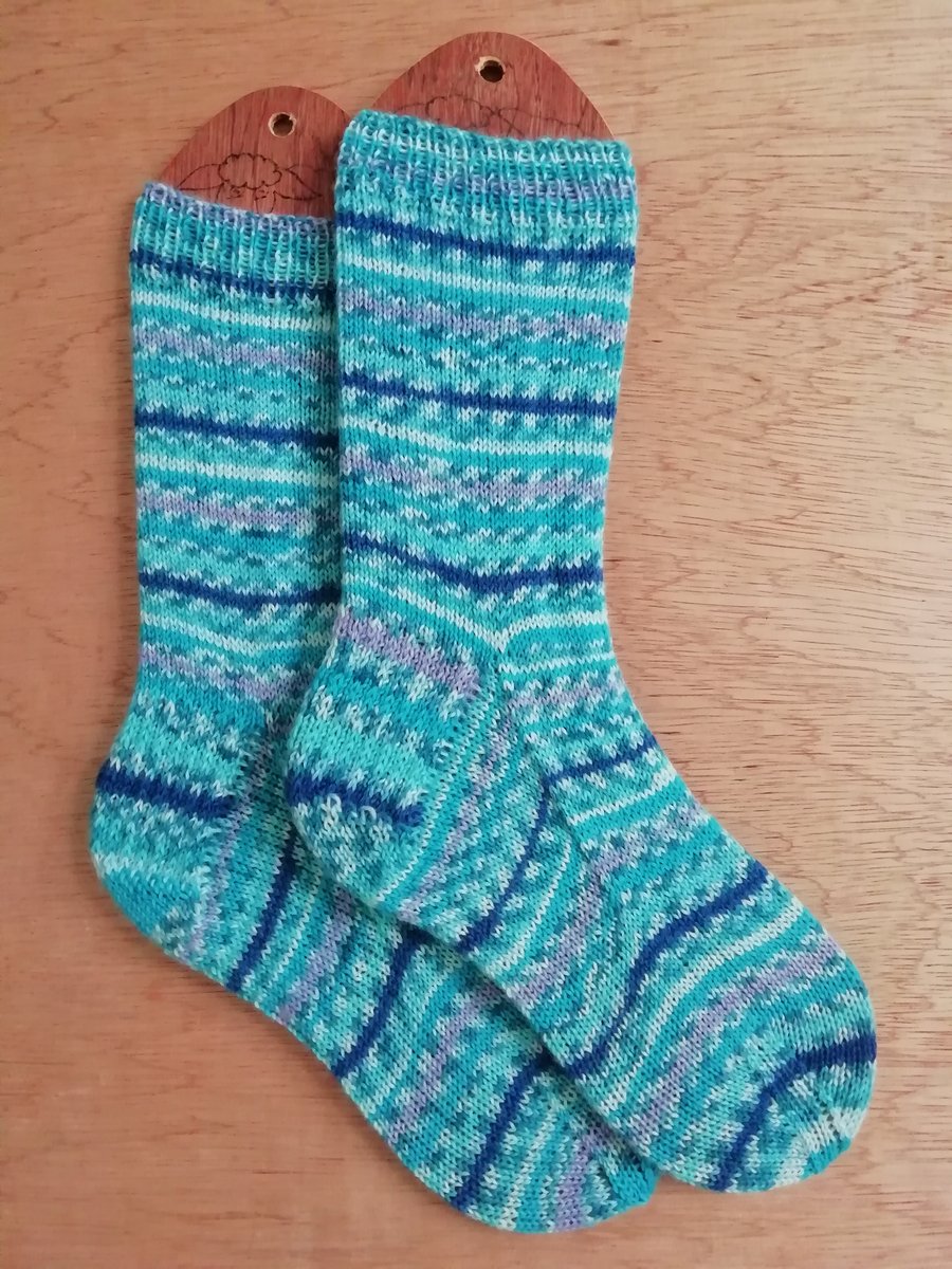 Socks, hand knitted, SMALL, adult size 4-5