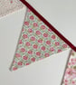 Large vintage bunting with pink flowers - reversible  - Image 2