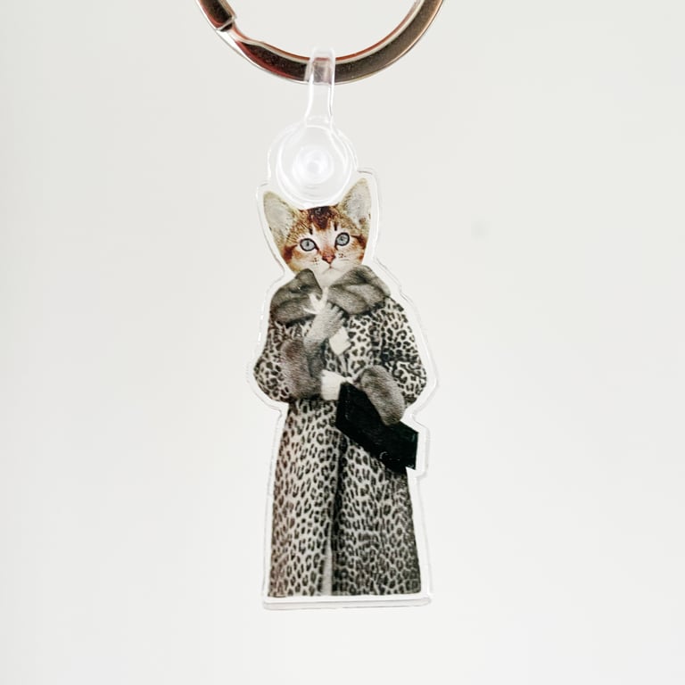 Acrylic Cat Keyring