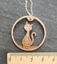 Cat pendant upcycled from 1967 bronze penny coin - Image 4
