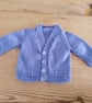 Hand knitted baby v- necked cardigan for age 0-3 months