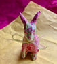 Pink and green decopatch rabbit  - Image 2