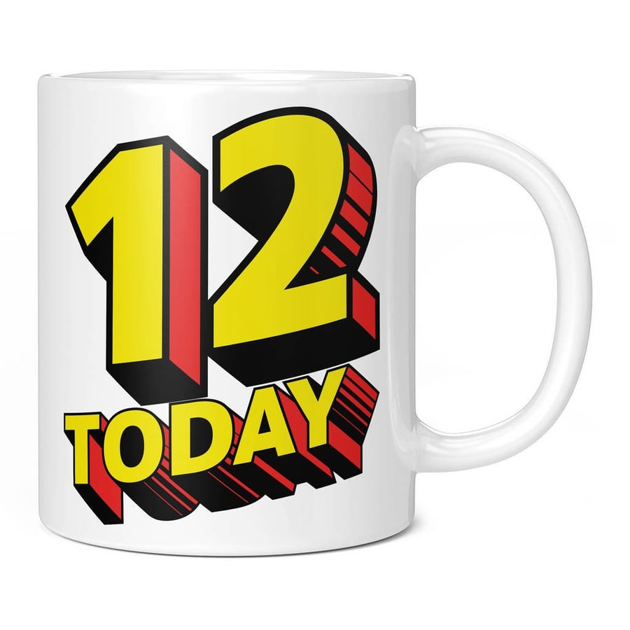 12 Today Mug 12th Birthday Gift Present Idea Cup For Boy or Girl Happy