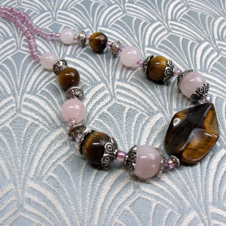 Pink semi precious beads discount