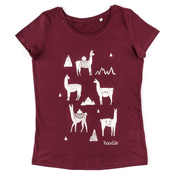 Llama organic womens T-shirt