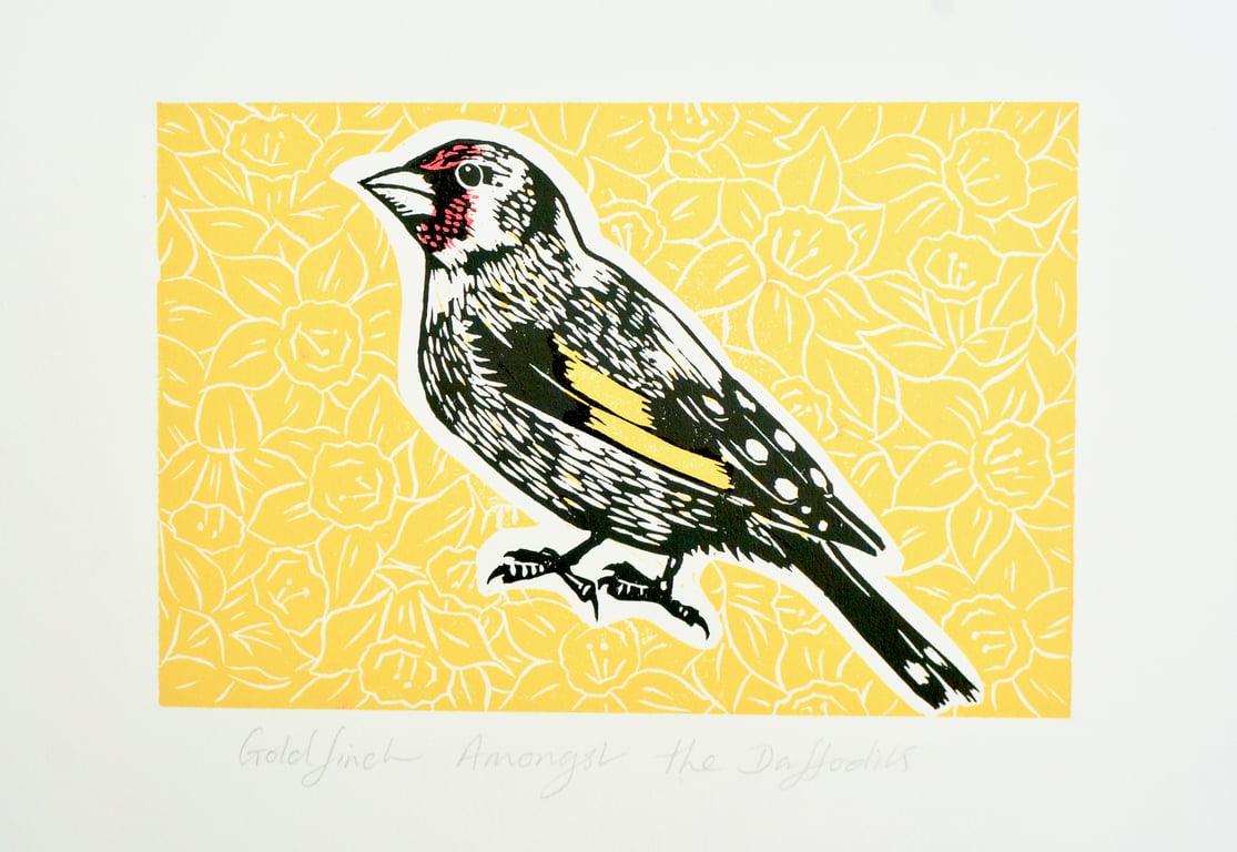 Goldfinch Amongst the Daffodils