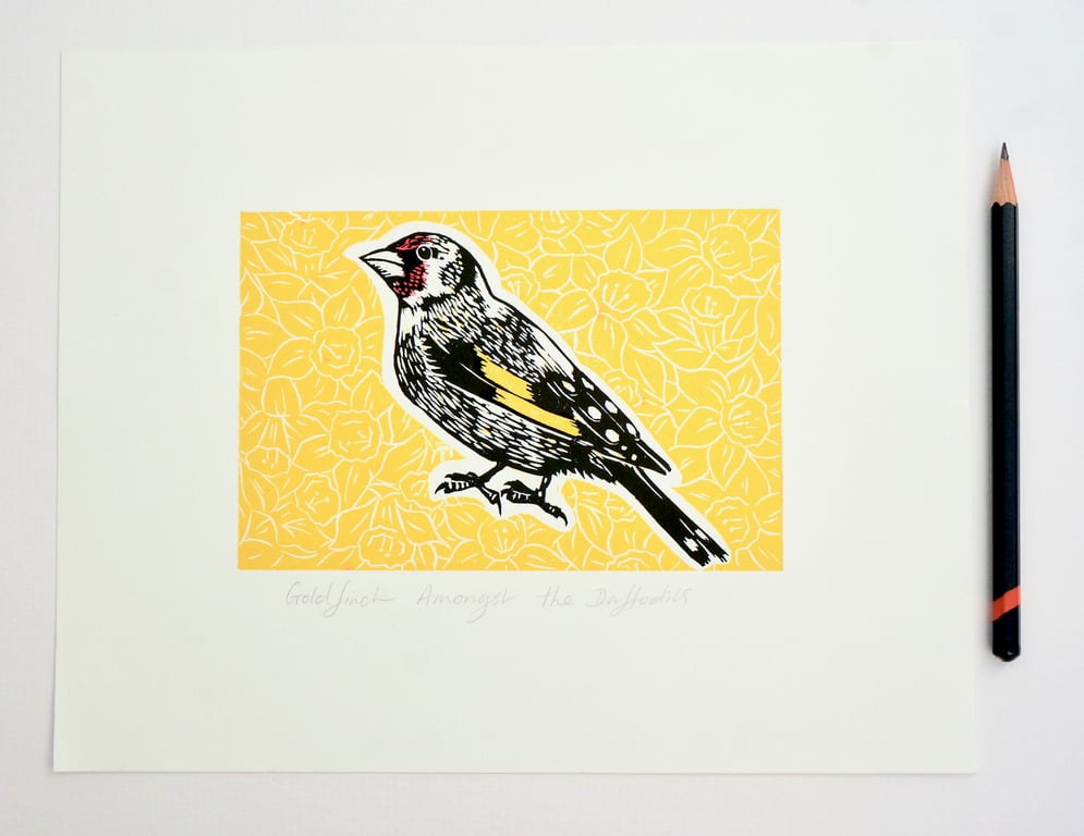 Goldfinch Amongst the Daffodils