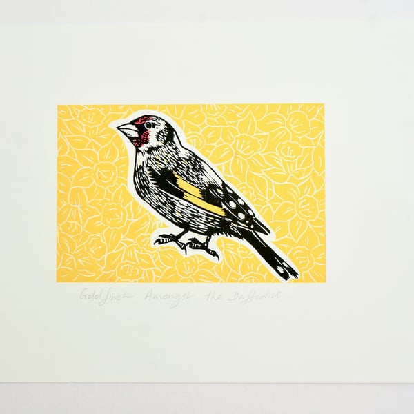 Goldfinch Amongst the Daffodils