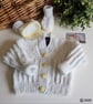 Hand Knitted Baby Cardigan & Booties Set with Merino Wool 0- 6 months size - Image 6