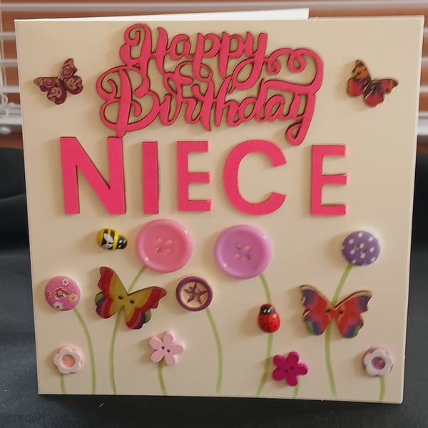 Handmade, niece birthday card