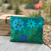 Vintage Roundelay reclaimed cotton zip pouch with dark denim back 