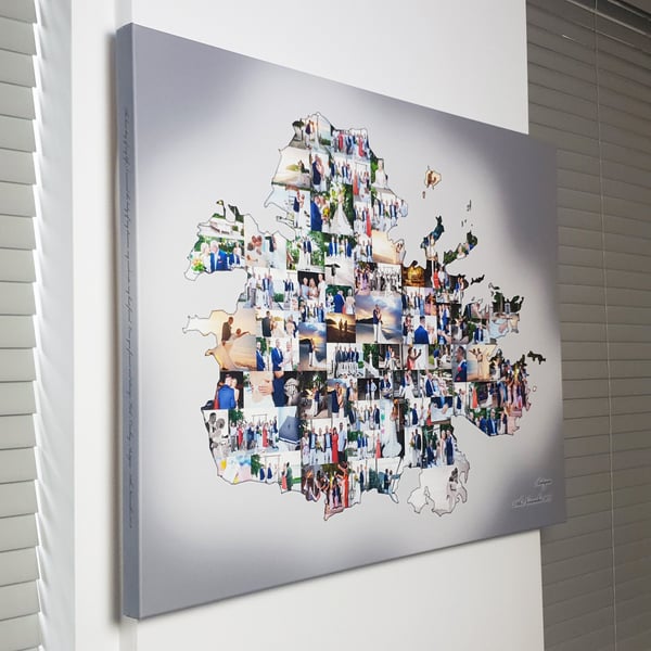 Map Photo Collage or Any Map or Shape - Premium - Custom Made Photo Collage