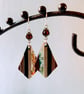 Resin & Walnut Rhombus Earrings - Image 2