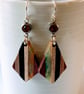 Resin & Walnut Rhombus Earrings - Image 3
