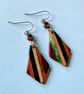 Resin & Walnut Rhombus Earrings - Image 1