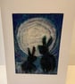 'Moon Hares' Framed Felted Art Card - Image 2