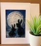 'Moon Hares' Framed Felted Art Card - Image 3