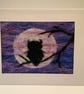 'Moon Owl' Framed Felted Art Card - Image 1