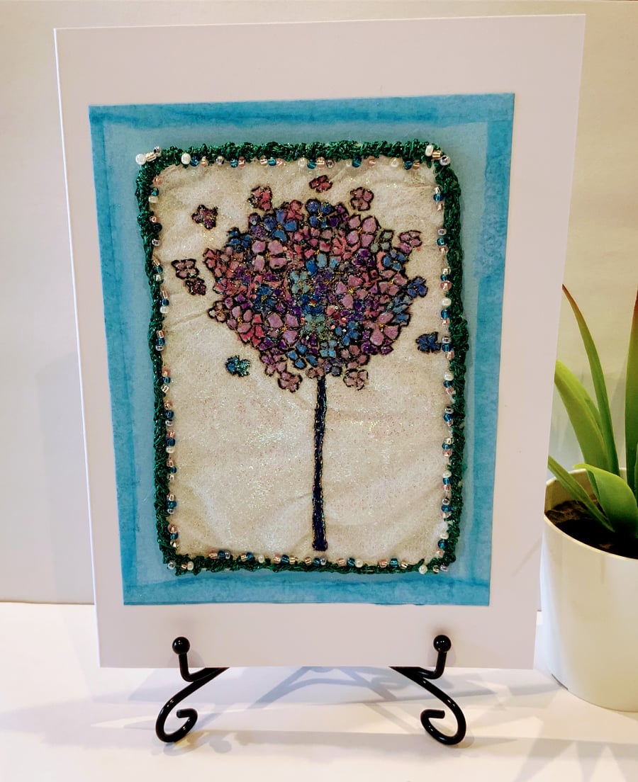 'Tige De Fleur'  Textile Art Card