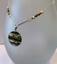 Resin and Walnut Pendant Necklace. - Image 2