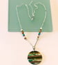 Resin and Walnut Pendant Necklace. - Image 3