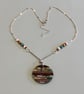 Resin and Walnut Pendant Necklace. - Image 7