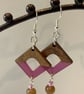 Walnut and Resin Earrings. - Image 1