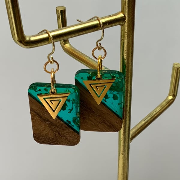 Walnut & Resin Earrings.