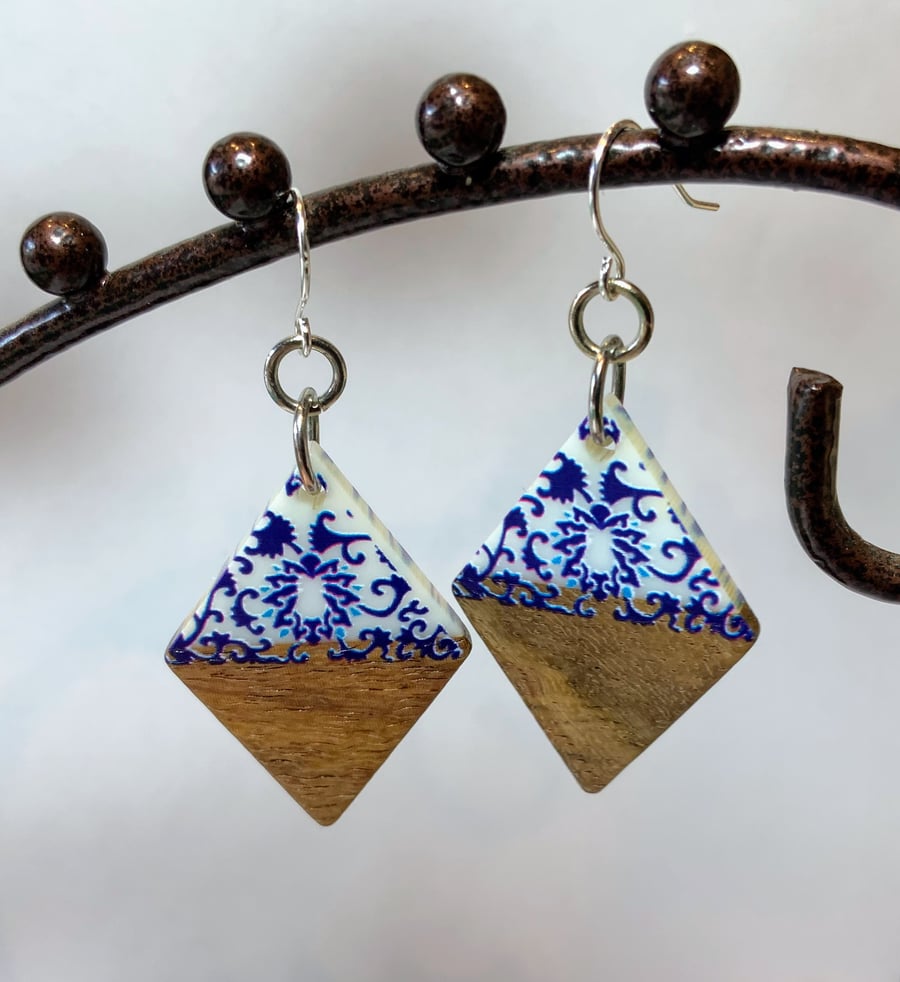 Walnut & Resin Earrings.