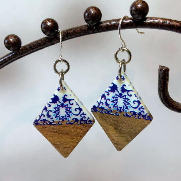 Walnut & Resin Earrings.