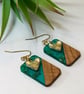 Walnut & Resin Earrings. - Image 2