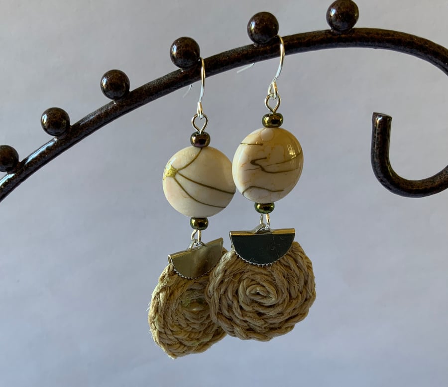 Hemp Spiral Earrings